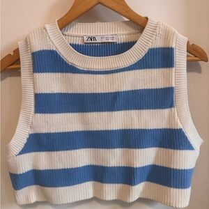 Zara Sleeveless Cropped Knit Top